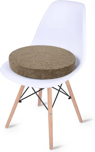 Miniatura 4 de Tromlycs Almohadilla de Cojín de Asiento Redondo para Silla de 14 Pulgadas para Sillas de Taburete Circular Cojín de Espuma Decorativo Beige