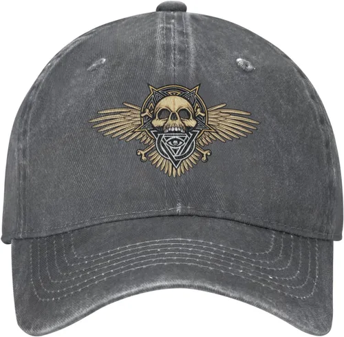 Miniatura 2 de Cowboy Hat Trendy Hats for Man and Women Djustable Four Season Outdoor Baseball Cap of Hell Skull with Angel Deep Heather