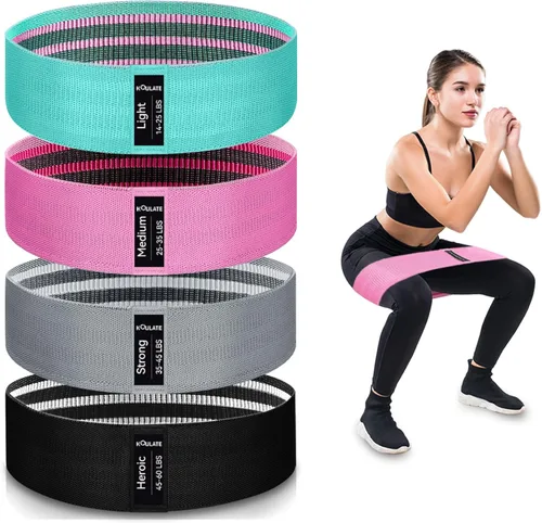 Bandas de ejercicio, bandas de resistencia de tela de 3 niveles para entrenamiento, bandas de entrenamiento de resistencia para mujeres y hombres,