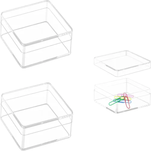 Miniatura 17 de KissYou Caja de Acrílico Transparente Caja de Exhibición con Tapa Cubo Cuadrado de Plástico Contenedores Transparentes Caja de Almacenamiento