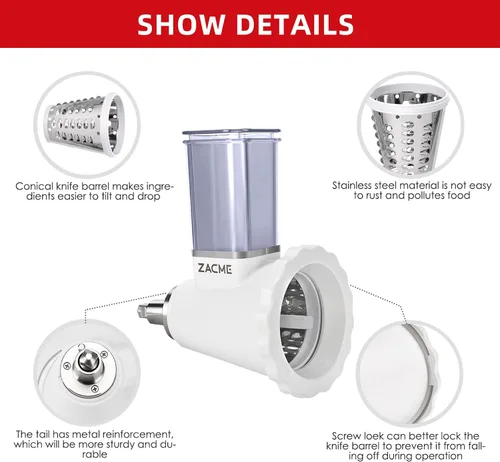 Miniatura 2 de Accesorio actualizado de triturador de queso para batidoras de mano KitchenAid, máquina de ensalada con rebanador de verduras, máquina de ensalada