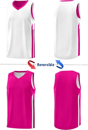 Miniatura 2 de KXK Camiseta de baloncesto reversible en blanco para hombre, uniforme de equipo, atlético, hip hop, camisetas de baloncesto S-4XL
