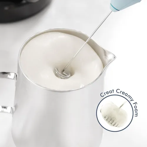 Miniatura 2 de Espumador de leche potente de mano, mini batidor mezclador de bebidas para café, capuchino, café con leche, matcha, chocolate caliente, sin soporte