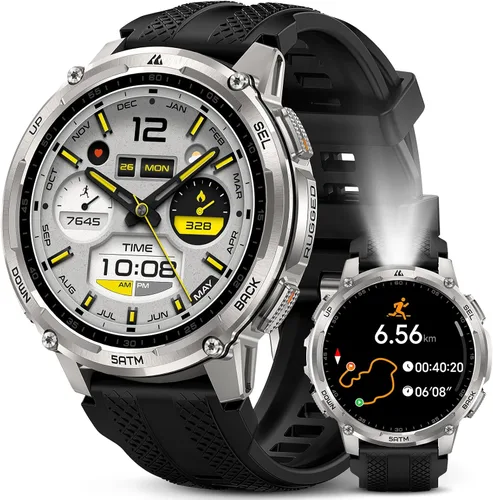 Miniatura 10 de KOSPET Tank T4C - Reloj inteligente para hombre con linterna LED, pantalla AMOLED de 1.5 pulgadas, GPS y brújula de doble banda, batería de 50 días