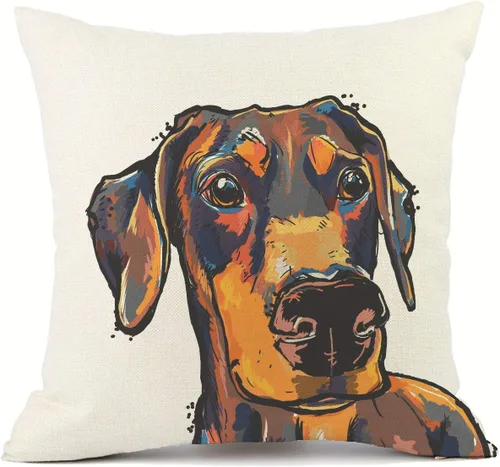 Miniatura 24 de Fundas de almohada con diseño de perro. fundas de cojín de algodón y lino para decorar hogares sofá de 18 x 18 pulgadas Pit Bull-m