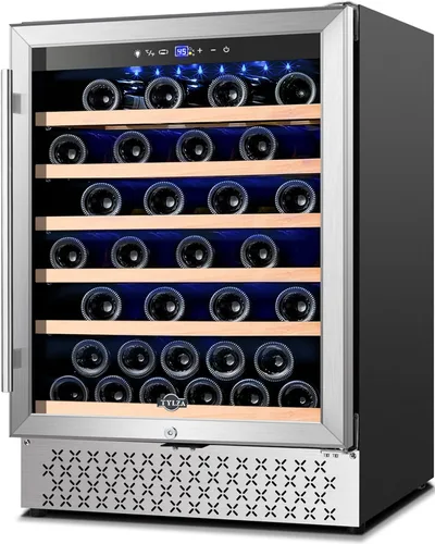 Miniatura 18 de Tylza Vitrina refrigerada para encimera, refrigerador comercial de 2.7 pies cúbicos/78L, vitrina con luz LED, puerta de vidrio doble, 32-54°F