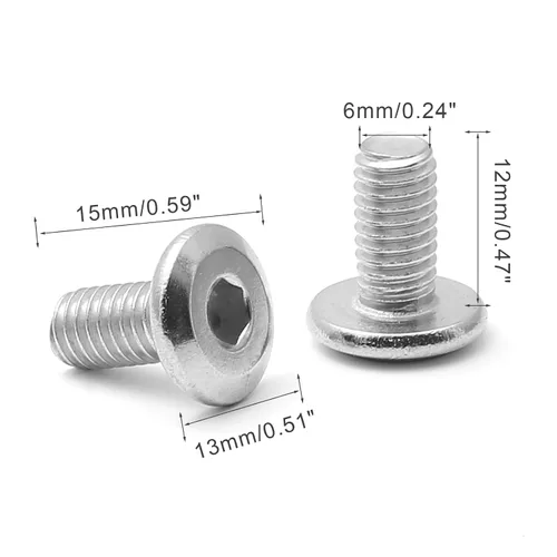 Miniatura 2 de Biaungdo 30 tornillos de cabeza plana de acero inoxidable M6x12mm Tornillos de cabeza plana Tornillos Conector avellanado