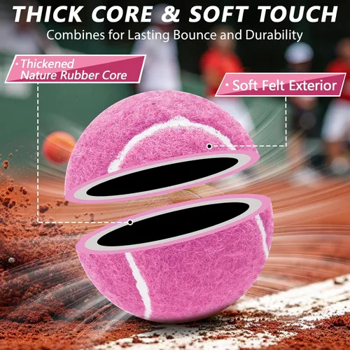 Miniatura 3 de Pelotas de tenis, paquete de 18 pelotas de entrenamiento con bolsa de malla para un fácil transporte, pelotas de práctica para perros y mascotas