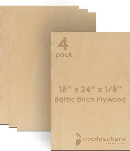 Miniatura 16 de Woodpeckers - Madera contrachapada de abedul báltico, 1/8 x 12 x 20 pulgadas, paquete de 50 hojas de abedul báltico de grado B/BB, perfectas