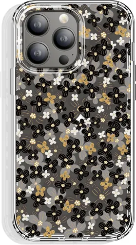 Miniatura 44 de GYZYA Funda transparente para iPhone 14 y iPhone 13 de 6.1 pulgadas con diseño de patrón, funda protectora delgada de TPU + parachoques a prueba