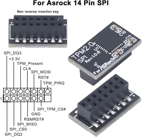 Miniatura 2 de Módulo, 14 Pin de Almacenamiento Seguro de Cifrado Módulo de Seguridad Tarjeta Remota para la Placa Base, Módulo De Seguridad Componentes De