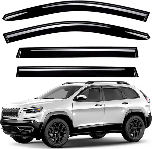 Miniatura 12 de Deflectores de ventana tintados ahumados con cinta adhesiva para ventana lateral, deflectores de lluvia compatibles con Toyota RAV4 2013-2018 - 4