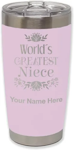 Miniatura 25 de LaserGram Vaso aislado al vacío de 20 onzas, con grabado personalizado incluido (negro)