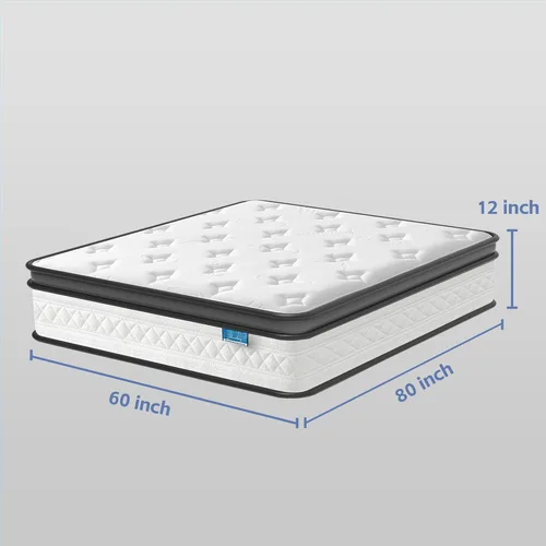 Miniatura 2 de Colchón Queen Breezleep, Colchón Híbrido Refrescante de 12 Pulgadas Tamaño Queen en una Caja, Firmeza Media con Espuma Viscoelástica de Gel