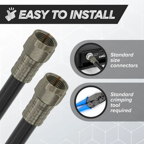 Miniatura 6 de THE CIMPLE CO Conector coaxial de crimpado para cable coaxial RG6, conector de compresión radial, incluye junta tórica y gel para sellado hermético