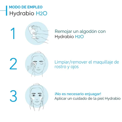 Miniatura 3 de Bioderma - Agua micelar Hydrabio H2O - Limpiador facial y desmaquillante - Agua limpiadora micelar para pieles sensibles deshidratadas