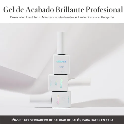 Miniatura 2 de ohora Gel para Cuidado de Uñas (Pro Glossy Top Gel) - Corrige la Textura de las Uñas, Fácil de Usar y Fácil de Eliminar para la Aplicación de Tiras