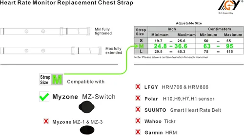 Miniatura 2 de Correa de pecho para monitor de frecuencia cardíaca para Myzone Correa de repuesto Myzone MZ-Switch Belt Azul