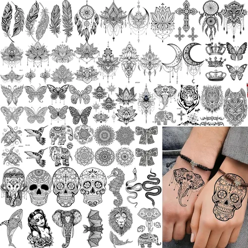 Miniatura 5 de VANTATY - Tatuajes temporales, diseño de flor 011