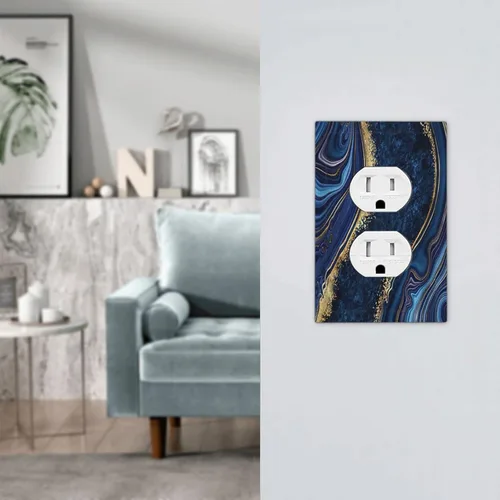 Miniatura 79 de Placa de Interruptor de Luz Azul de 1 Gang, Placa de Pared Decorativa de Palanca Individual, Cubierta de Placa de Pared de Palanca, Placa Frontal