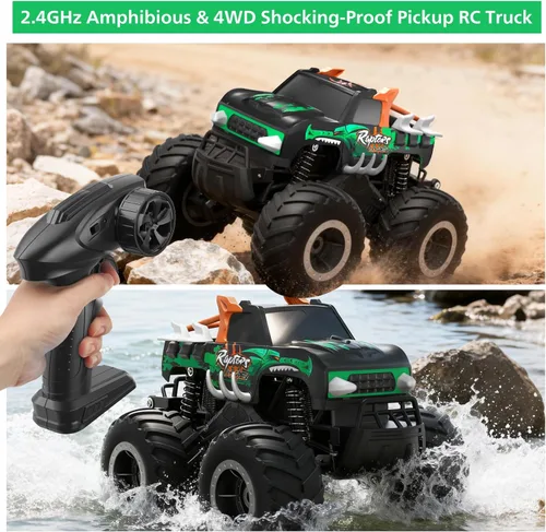 Miniatura 3 de HOMETALL Juguetes de Camión Monstruo a Control Remoto - 1:16 Impermeable Todo Terreno Carro RC Rápido Carro a Control Remoto con Cuerpo Resistente a
