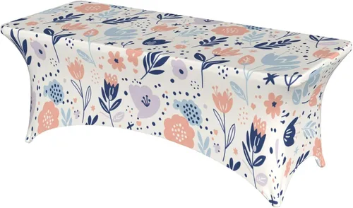 Miniatura 40 de Mantel rectangular ajustable de elastano elástico con estrellas patrióticas americanas de 4 pies, protector de mesa para fiestas, eventos