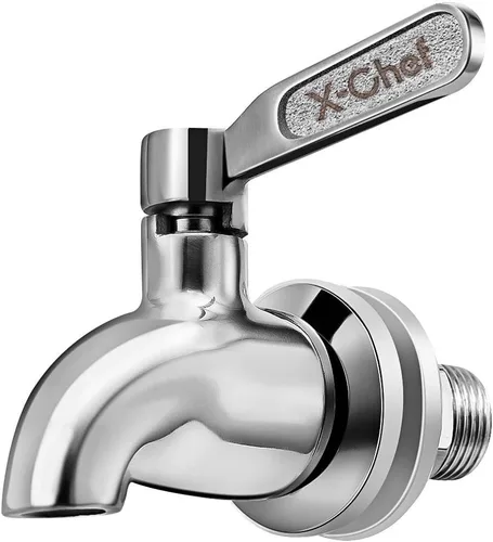 X-Chef Reemplazo de la espita del dispensador de bebidas, espita de metal de acero inoxidable para tarro de vidrio y dispensador de bebidas