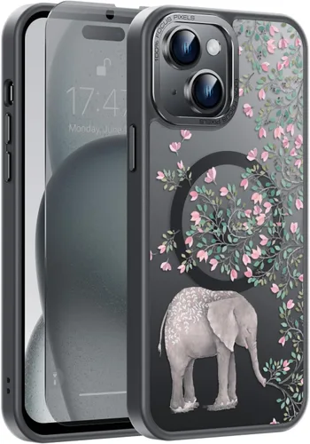 Miniatura 81 de Goodon Funda para iPhone 17 Pro con protector de pantalla de privacidad, compatible con Magsafe, a prueba de golpes, translúcida mate, bonita funda