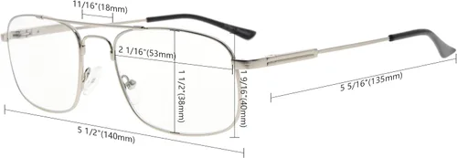 Miniatura 4 de Eyekepper Anteojos de lectura de titanio con memoria para hombre y mujer, puente flexible y lectores de sienes (dorado, +1.25)