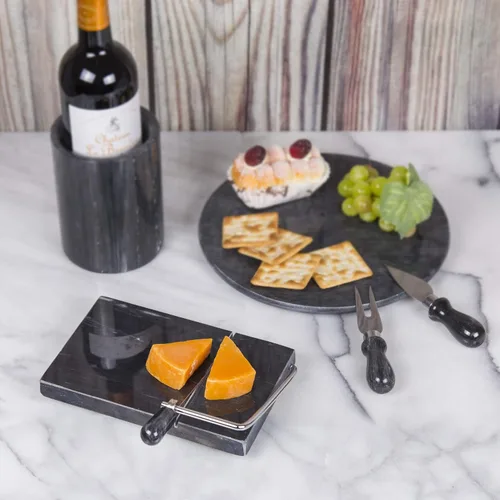 Miniatura 18 de Creative Home Cortador de mantequilla de queso de mármol champán natural, 5 pulgadas de largo x 8 pulgadas de ancho, beige