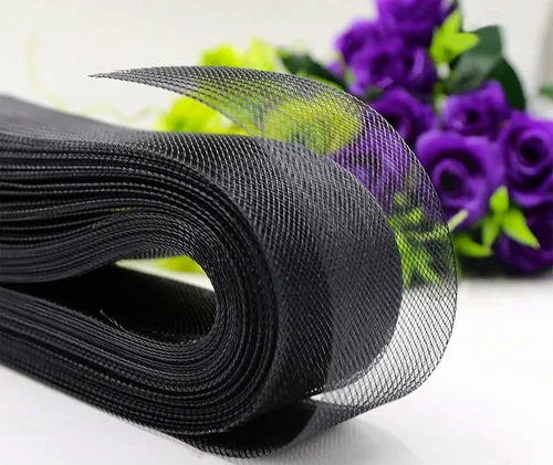Abbaoww trenza rígida de crin de caballo negro de 45 metros y 1 pulgada de ancho para coser, accesorios de vestido de novia y vestidos de baile,
