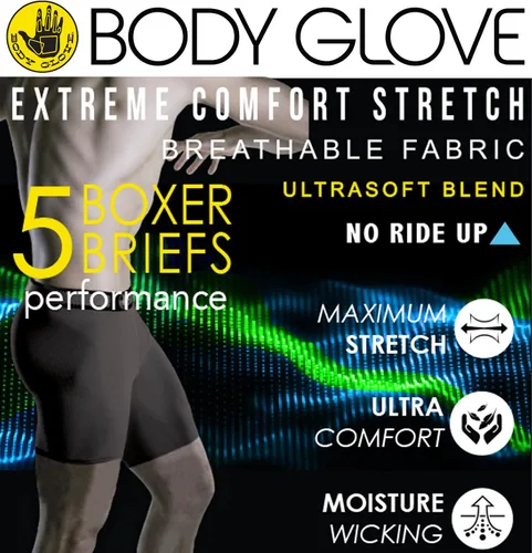 Miniatura 2 de Body Glove Calzoncillos tipo bóxer para hombre, ropa interior de rendimiento de ajuste seco, transpirable y atlético