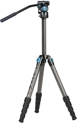 Miniatura 11 de SIRUI ST-124 Trípode de fibra de carbono con columna central triangular, impermeable, trípode de viaje para cámaras, 4 secciones, 62.2 pulgadas