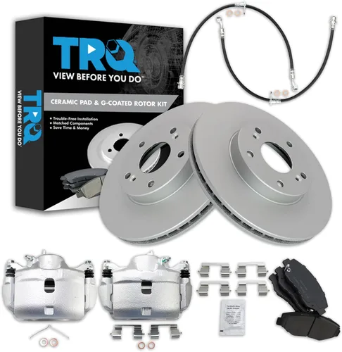 Miniatura 22 de TRQ Kit de pastillas de freno y rotor de cerámica delantera compatible con Chevrolet Malibu 2016