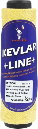 emmakites 70~2000 libras Kevlar Kite cuerda de papalote trenzada / enrollado para volar papalotes, actividades al aire libre, pesca con cuerda.
