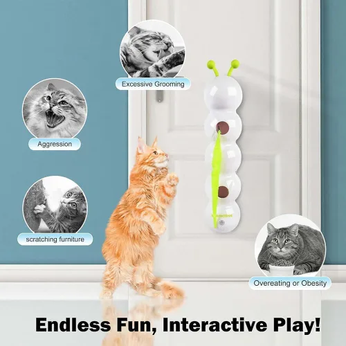 Miniatura 5 de Caterpillar - Juguete inteligente interactivo para gatos, juguetes recargables activados por movimiento, resistentes a las mordeduras, juguetes
