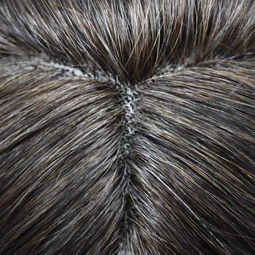 Miniatura 56 de Toupee para hombres nudos blanqueados hombres toupee hairpieces europeo virgen sistema de reemplazo de cabello humano suave encaje francés hombres