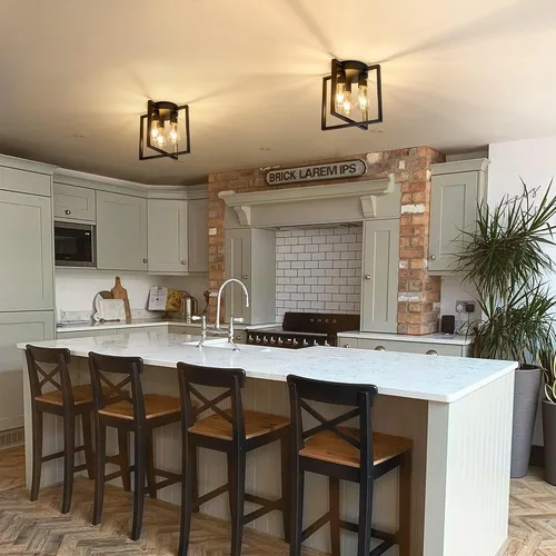 Miniatura 6 de Lámpara de techo negra de 3 luces, accesorios de iluminación industriales de cocina estilo granja para pasillo, recámara, baño, entrada