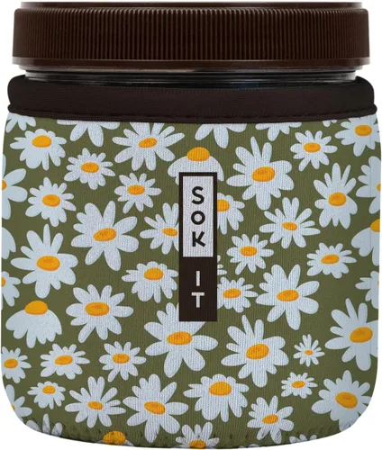 Miniatura 198 de Sok It IceCreamSok - Funda de neopreno aislada (flores abstractas, pintas de helado cónicas)