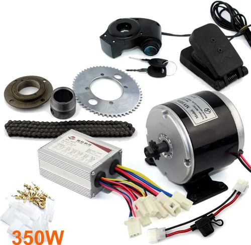Miniatura 2 de Kit de motor de carro de 24V36V 350W Kit de repuesto de bicicleta de motocross Gokart Minibike 25H Kit de motor de transmisión por cadena