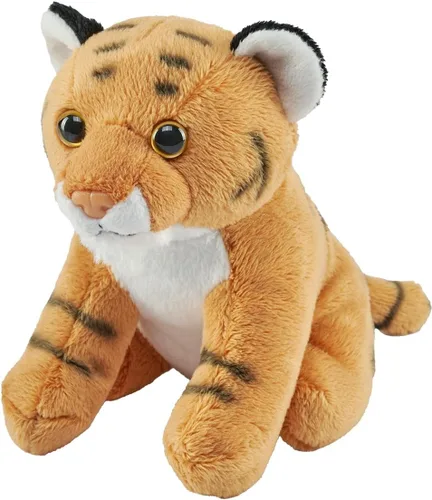 Wild Republic Pocketkins Eco Tiger, animal de peluche, 5 pulgadas, juguete de peluche, hecho de materiales reciclados, respetuoso con el medio