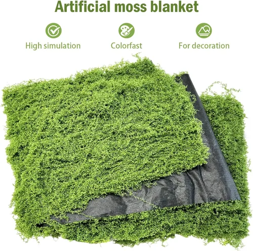Miniatura 5 de 1 camino de mesa de musgo falso para manualidades de 11.81 x 78.74 pulgadas, rollo de hoja de musgo artificial impermeable para pared, techo