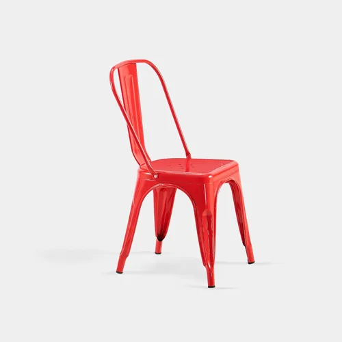 Miniatura 5 de AC Pacific Sillas de comedor de metal industrial de 18 pulgadas de altura, asiento apilable de cocina o bar, diseño moderno y duradero, muebles