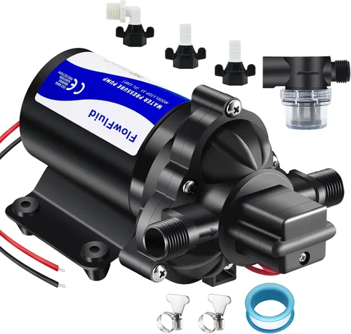 Miniatura 7 de Bomba de Aumento de Presión de Agua con Diafragma 110V AC para Casa, Bomba de Transferencia de Agua Dulce de 45PSI 4GPM con Enchufe, Bomba de Agua