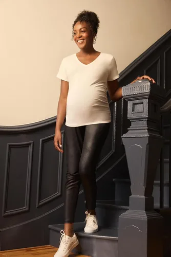 Miniatura 42 de Motherhood Maternity Leggings esenciales elásticos de longitud completa para mujer, ajuste secreto sobre el vientre