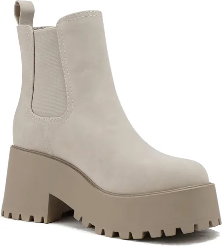 Miniatura 4 de Soda INSTANT - Botines Chelsea de tacón medio con suela gruesa para mujer, con doble elástico