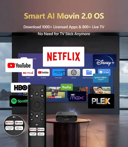 Miniatura 6 de Proyector inteligente ANSI 2400 4K【Netflix】, MEMC, DD+ 70W Dolby ,HDMI eARC, 64GB, WiFi 6, AI-PQ, enfoque automático/Keystone, Copa del Mundo TV