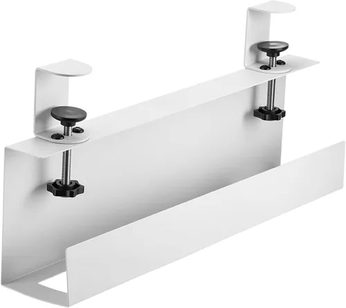 Miniatura 9 de Bandeja de gestión de cables de 16 x 5 x 3 pulgadas sin taladro, bandeja de gestión de cables debajo del escritorio de pie, organizador de cables