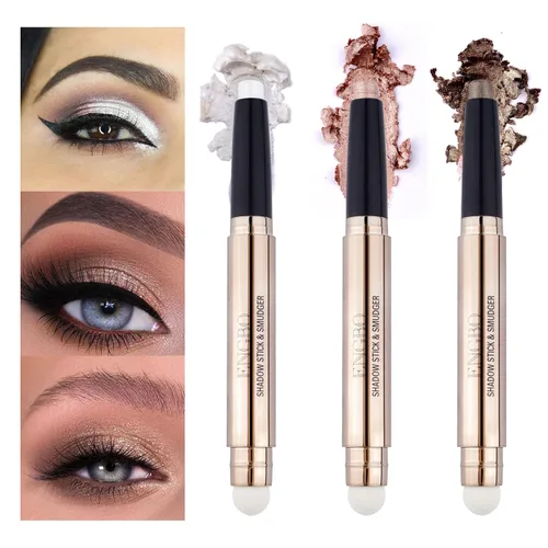 LOKFAR 3 lápices de sombra de ojos en barra de maquillaje cosméticos iluminadores de ojos, lápiz de sombra de ojos en crema giratorio impermeable,
