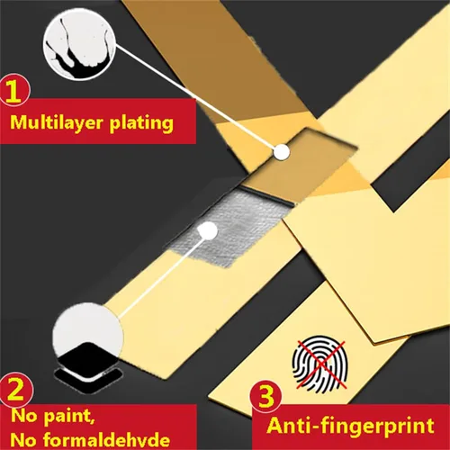 Miniatura 2 de Moldura metálica flexible de 16.4 pies autoadhesiva, moldura de pared dorada, cinta decorativa como espejo para pared, espejo, muebles, puerta
